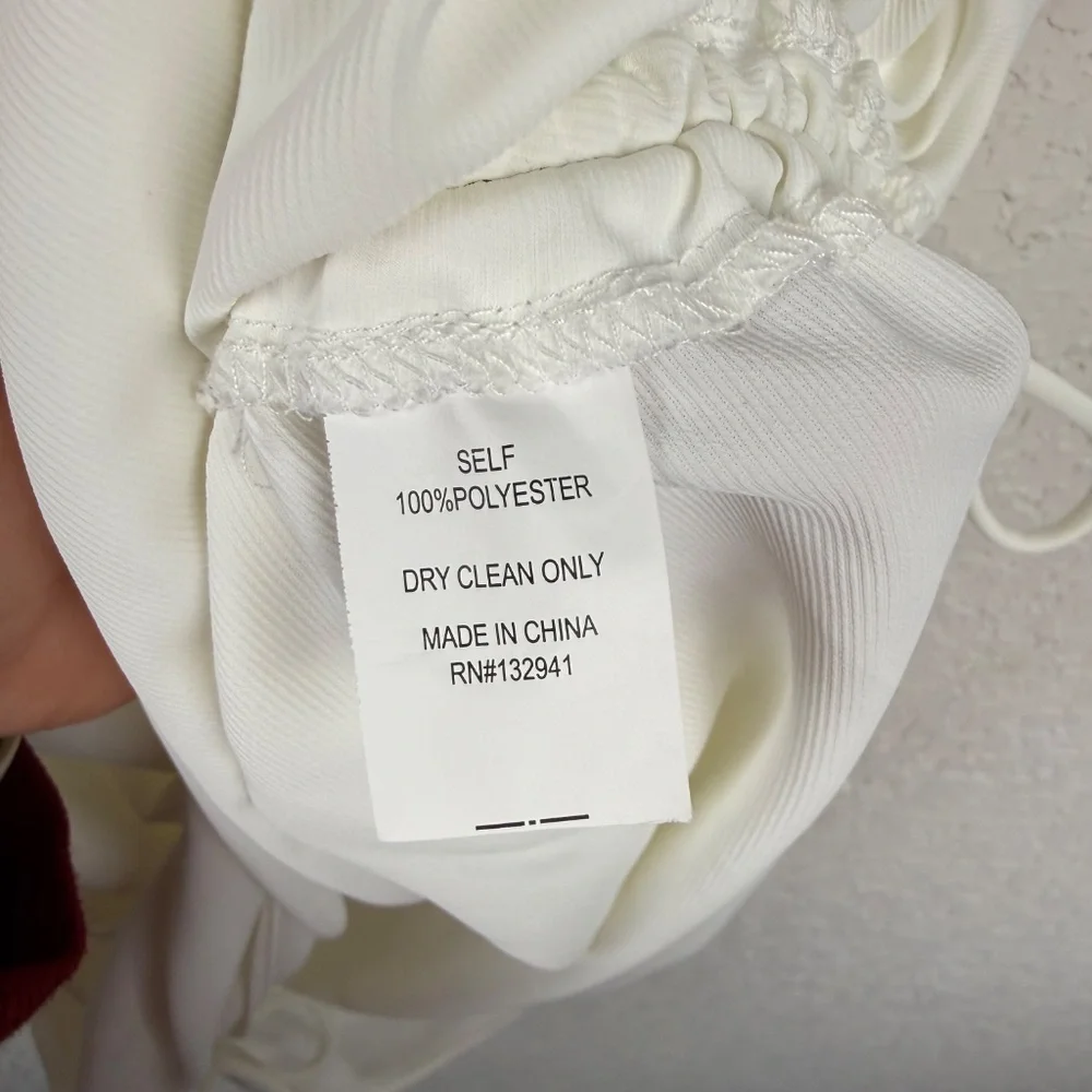 Amanda Uprichard Womens White Ruched Aisling Sleeveless Midi Dress Size S - Picture 5 of 11